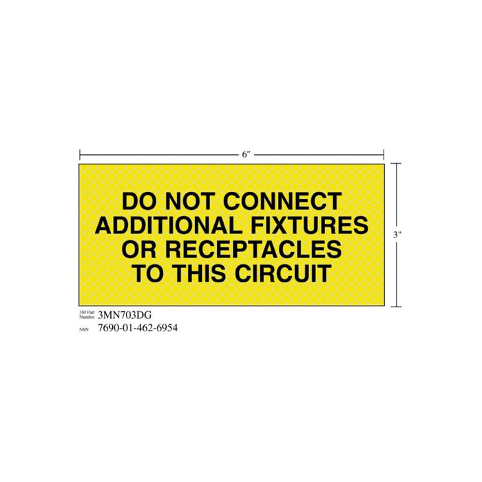 3M Diamond Grade Electrical Sign 3MN703DG, "DO…CIRCUIT", 7 in x 3 inage