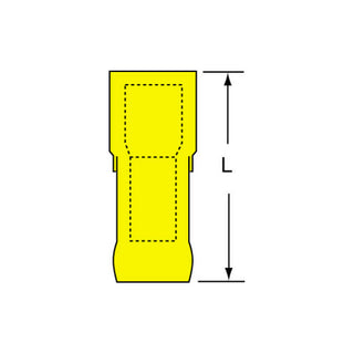 3M Female Disconnect, Fully Nylon Insulated Butted Seam 16-14 AWG,94820