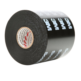 3M Scotchrap Vinyl Corrosion Protection Tape 50, 4 in x 100 ft,Printed, Black