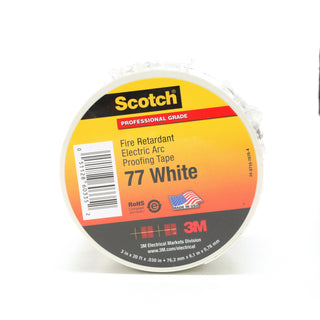 Scotch® Fire-Retardant Electric Arc Proofing Tape 77W, 3 in x 20 ft,White/Gray