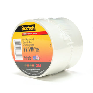 Scotch® Fire-Retardant Electric Arc Proofing Tape 77W, 3 in x 20 ft,White/Gray