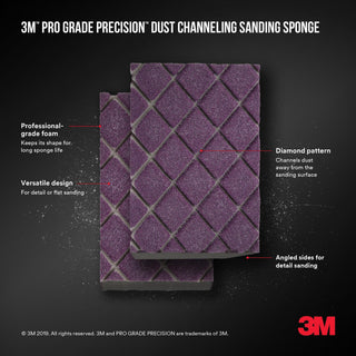 3M Pro Grade Precision Dust Channeling Block Sanding Sponge 80 grit
Medium