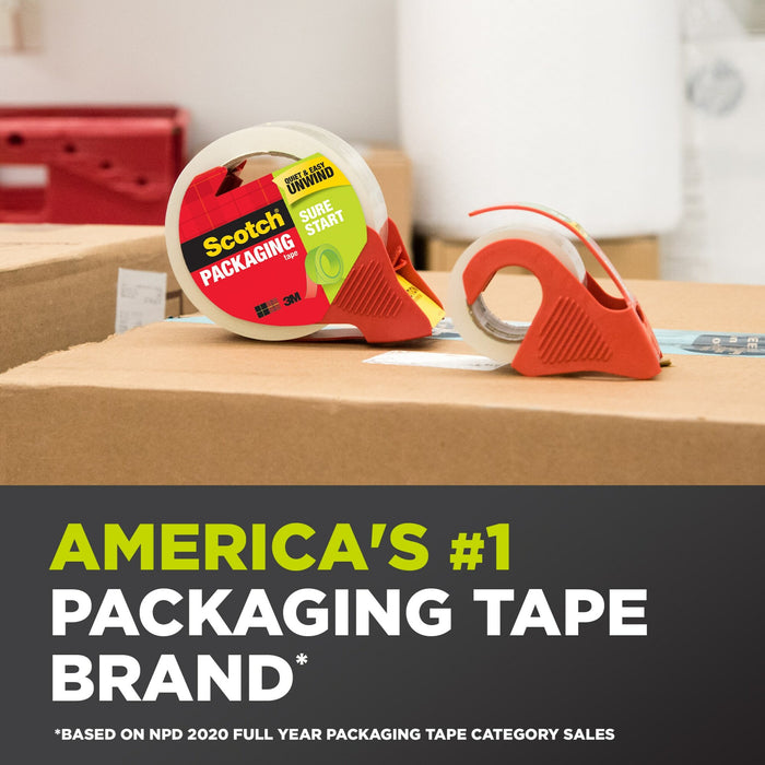 Scotch® Sure Start Packaging Tape, DP-1000RF6, 1.88 in x 900 in (48 mm x22,8 m)