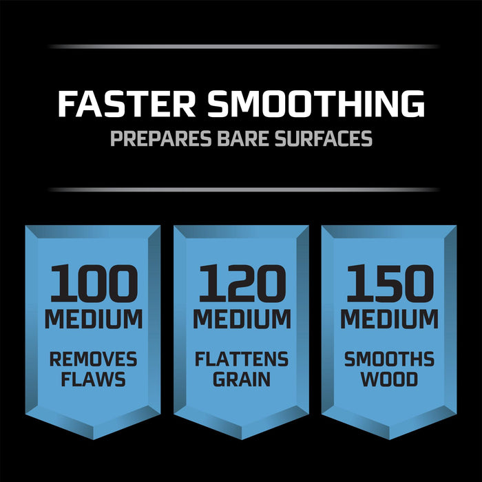 3M Pro Grade Precision Faster Sanding Sanding Sheets 120 grit Medium