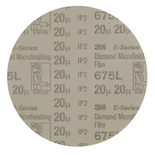 3M Diamond Microfinishing Film PSA Disc 675L, 20 Mic 5MIL, Beige, 6 inx 1/2 in