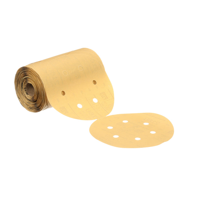 3M Stikit Gold Paper Disc Roll 216U, P180 A-weight, 6 in x NH, D/F6HL, Die 600HZ