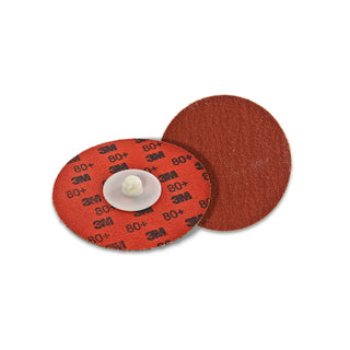 3M Cubitron II Roloc Durable Edge Disc 984F, 80+, YF-weight, TR,Maroon, 2 in