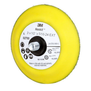 3M Hookit Disc Pad 02700, 3 in x 1/2 in 5/16-24 External