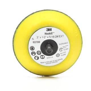 3M Hookit Disc Pad 02700, 3 in x 1/2 in 5/16-24 External