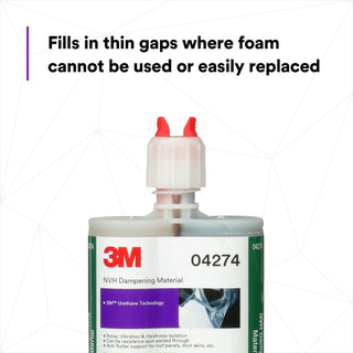 3M NVH Dampening Material, 04274, 200 mL Cartridge