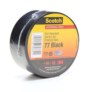 Scotch® Fire-Retardant Electric Arc Proofing Tape 77, 1-1/2 in x 20 ft,Black