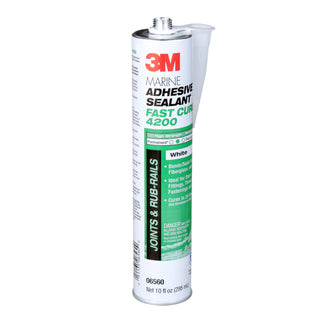 3M Marine Adhesive Sealant 4200FC, Fast Cure, White, 295 mL Cartridge