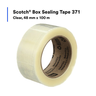 Scotch® Box Sealing Tape 371, Clear, 48 mm x 100 m