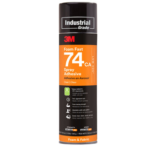 3M Foam Fast Spray Adhesive 74 CA, Low VOC <25%, Clear, 24 fl oz Can