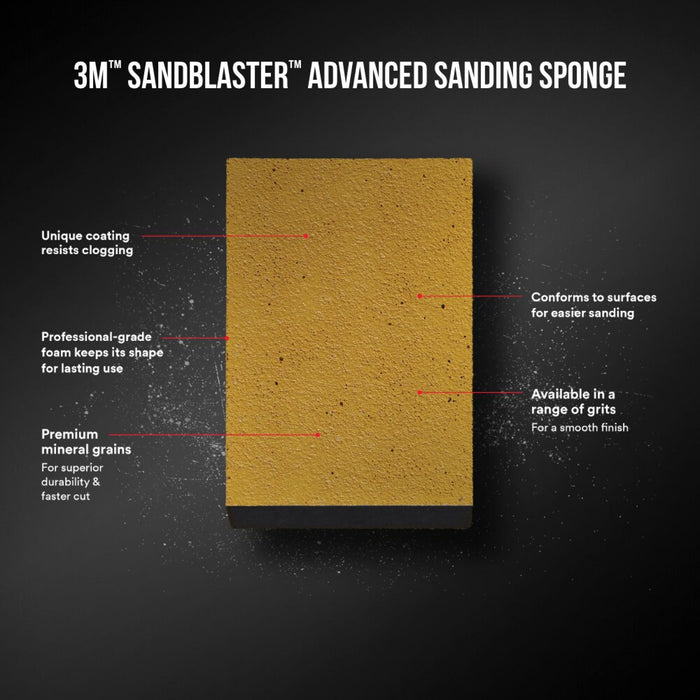 3M SandBlaster Advanced Sanding Sanding Sponge, 20908-150 ,150 grit