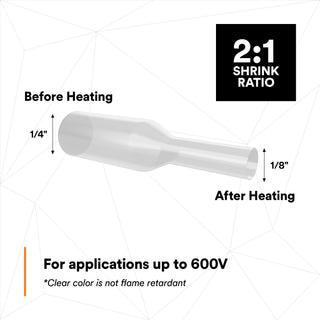 3M Heat Shrink Thin-Wall Tubing FP-301-1/4-100'-Clear-Spool