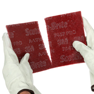 Scotch-Brite Hand Pad 7447 Pro, PO-HP, A/O Very Fine, Maroon, 6 in x 9 in