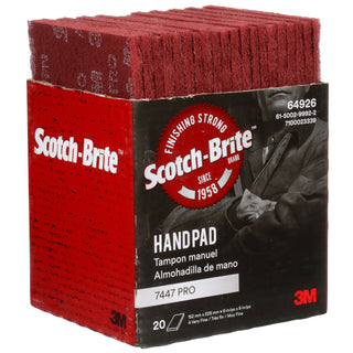 Scotch-Brite Hand Pad 7447 Pro, PO-HP, A/O Very Fine, Maroon, 6 in x 9 in