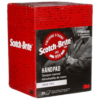 Scotch-Brite Hand Pad 7448 Pro, PO-HP, SiC Ultra Fine, Gray, 6 in x 9 in