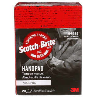 Scotch-Brite Hand Pad 7448 Pro, PO-HP, SiC Ultra Fine, Gray, 6 in x 9 in