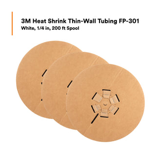 3M Heat Shrink Thin-Wall Tubing FP-301-1/4-White-200', 200 ft Lengthper spool