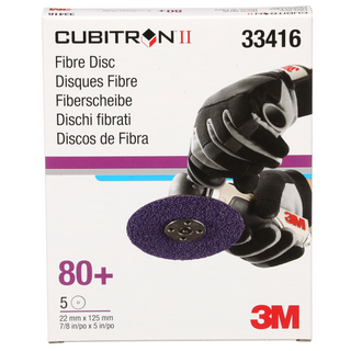 3M Cubitron II Abrasive Fibre Disc, 33416, 5 in X7/8 in (125mm X
22mm), 80+