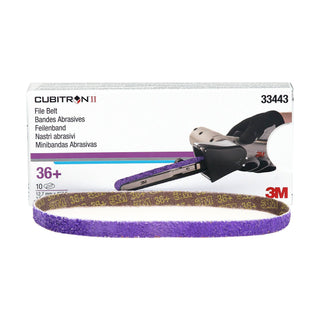 3M Cubitron II File Belt, 33443, 36+, 1/2 in x 18 in (12.7 mm x 457.2mm)