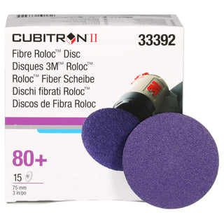 3M Cubitron II Roloc Fibre Disc 786C, 33392, 3 in (75 mm), 80+