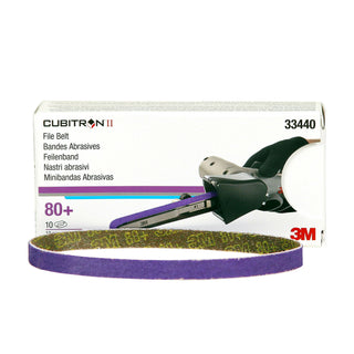 3M Cubitron II File Belt, 33440, 80+, 10 mm x 330 mm (3/8 in x 13 in)