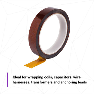 3M Polyimide Film Electrical Tape 1205, Amber, Acrylic Adhesive, 1 milfilm