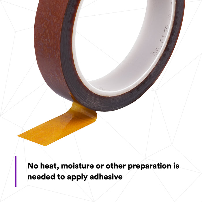 3M Polyimide Film Electrical Tape 1205, Amber, Acrylic Adhesive, 1 milfilm