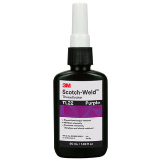 3M Scotch-Weld Threadlocker TL22, Purple, 50 mL Bottle