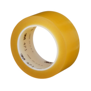 3M Vinyl Tape 471, Transparent, 2 in x 36 yd, 5.2 mil, 24 Roll/Case