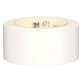 3M Vinyl Tape 471, White, 2 in x 36 yd, 5.2 mil, 24 Roll/Case