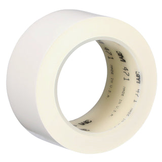 3M Vinyl Tape 471, White, 2 in x 36 yd, 5.2 mil, 24 Roll/Case