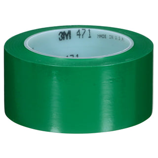 3M Vinyl Tape 471, Green, 2 in x 36 yd, 5.2 mil, 24 Roll/Case