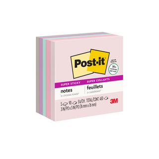 Post-it® Super Sticky Recycled Notes 654-5SSNRP