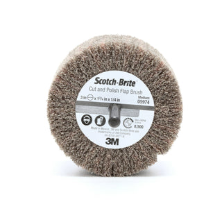 Scotch-Brite Cut and Polish Flap Brush, 3 in x 1-3/4 in x 1/4 in A MED