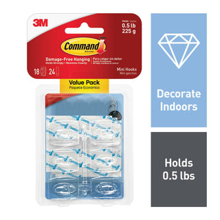 Command Mini Clear Hooks 17006CLR-18ES