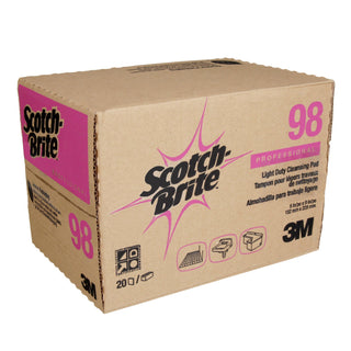 Scotch-Brite Light Duty Cleansing Pad 98, 6 in x 9 in, 20/Box