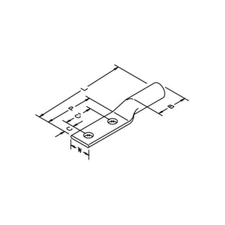 3M Scotchlok Copper Two Hole Long Barrel Lug 31122, up to 35 kV, 4AWG, Gray