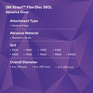 3M Xtract Film Disc 360L, 20804, P600 3MIL, 6 in