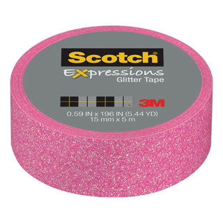 Scotch® Expressions Glitter Tape C514-PNK2, .59 in x 196 in (15 mm x 5m)