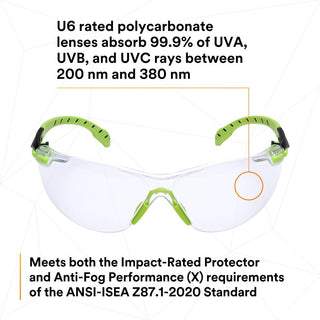 3M Solus 1000-Series Safety Glasses S1201SGAF, Green/Black