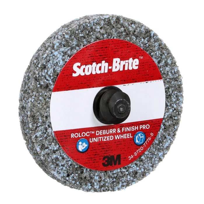 Scotch-Brite Roloc Deburr & Finish PRO Unitized Wheel, DP-UR, 6C Medium+, TR
