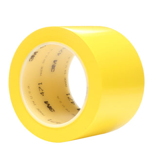 3M Vinyl Tape 471, Yellow, 3 in x 36 yd, 5.2 mil, 12 Roll/Case