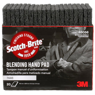 Scotch-Brite Blending Hand Pad 7446, HP-HP, SiC Medium, Gray, 6 in x 9 in