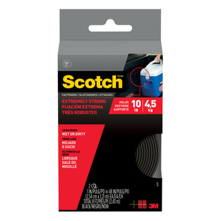 Scotch Extreme Fasteners RF6741, 1 in x 4 ft (25.4 mm x 1.21 m), Black, 2 Rolls