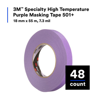 3M Specialty High Temperature Masking Tape 501+, Purple, 18 mm x 55m, 6.0 mil