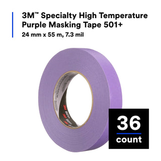 3M Specialty High Temperature Masking Tape 501+, Purple, 24 mm x 55m, 6.0 mil